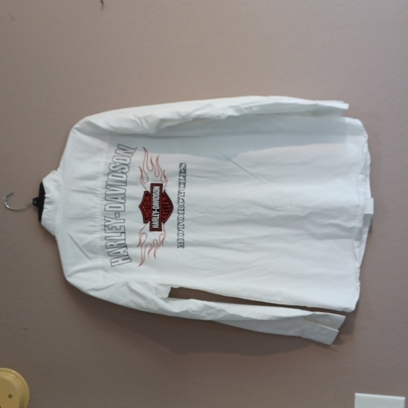 Harley DAVIDSON LARGE LONG SLEEVE WHITE BUTTON UP SHIRT EUC WORN ONLY ONE TIME! - Picture 3 of 8